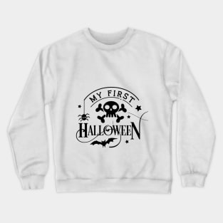 My first Halloween Vintage Halloween floral ghost graphic costume | Light Colors Crewneck Sweatshirt